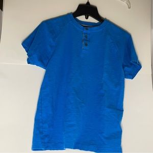 Free Planet Adult Short Sleeve Henley Small S Blue